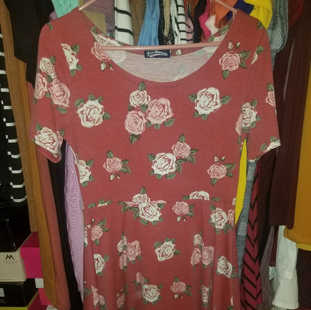 Floral Skater Style Mini Dress
